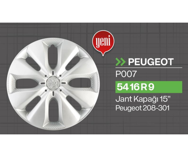 PEUGEOT 301 - 208 JANT KAPAĞI 15 İNC (1 ADET) GLD-TP007