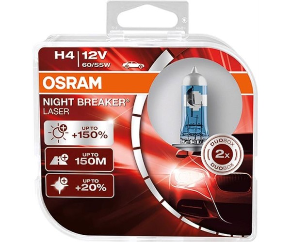 12V H4 AMPÜL TAKIMI %150 FAZLA IŞIK + 4000K BEYAZ IŞIK / 64193NL HCB