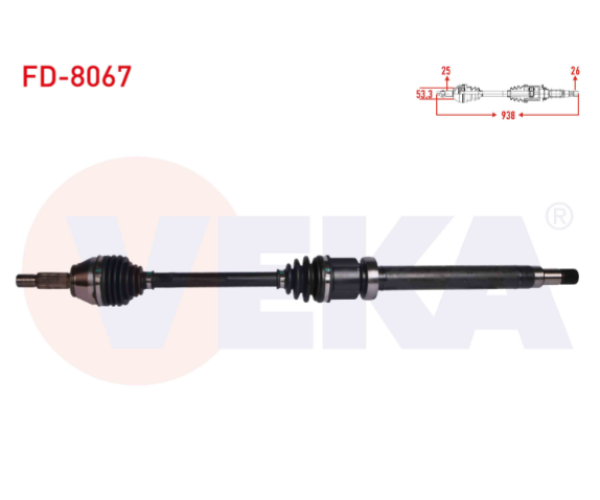 FORD FİESTA 1.4i A-T ÖN SAĞ AKS KOMPLE 2008-2012 ARASI FD-8067