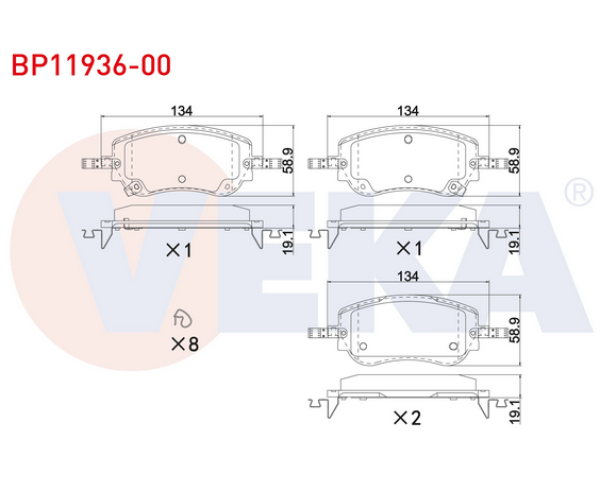 FİAT EGEA 1.3 MTJ - 1.4 - 1.6 - 1.6 MTJ ÖN FREN BALATA TAKIMI 2015-2020 ARASI 77368941