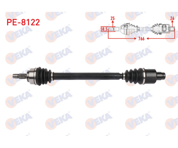 PEUGEOT 207 1.6 VTi SAĞ ÖN AKS KOMPLE 2007-2012 ARASI 3273KY 3273KZ 9656098180