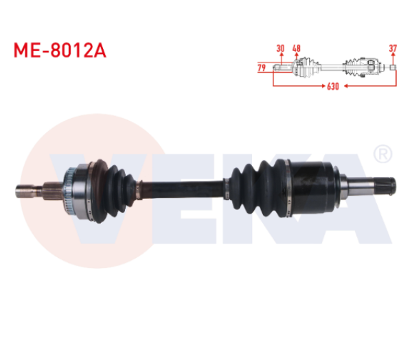 MERCEDES W163 ML 270 CDI SOL ÖN AKS KOMPLE 1998-2005 ARASI ABSLİ 48 DİŞ 1633300101