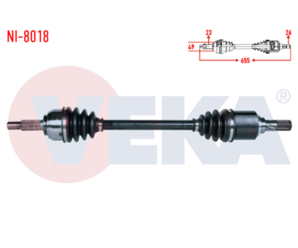 NİSSAN MİCRA K12 1.2i 16v ÖN SOL AKS KOMPLE M-T 2003-2010 ARASI 391009U005 39100-AY105