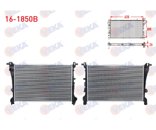 FİAT 500L 0.9 - 1.3 MJT - 1.4i - 1.6 MJT SU RADYATÖRÜ BRAZİNG 2012 SONRASI 51887947 51963267