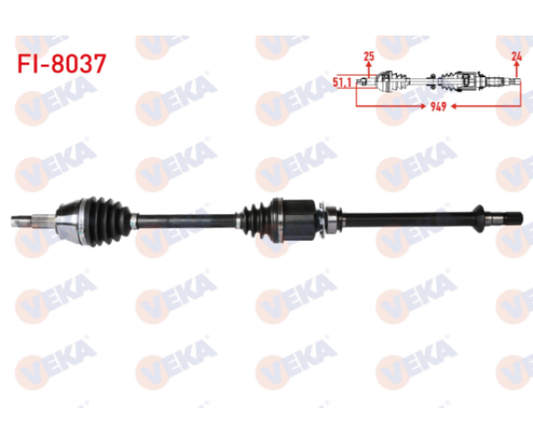 FİAT LİNEA (323) 1.3 MJT 90 HP ÖN SAĞ AKS 2007-2012 ARASI 51816768 51960120