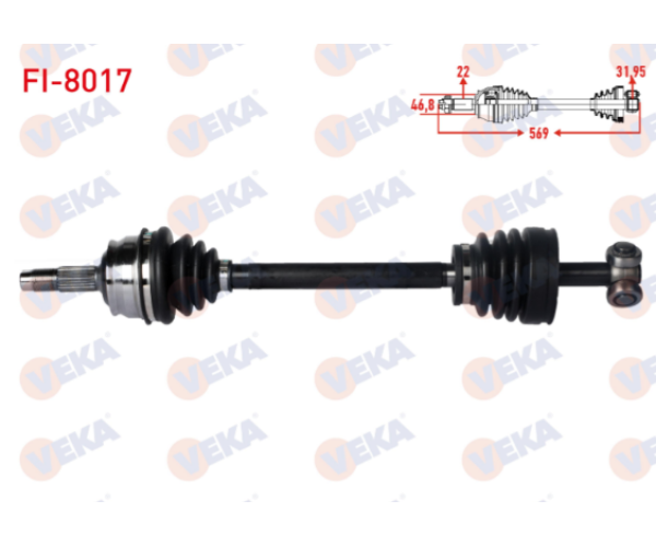 FİAT TEMPRA 1.4i - 1.6i ÖN SOL AKS 1992-1999 ARASI 300886 46308668 7629168