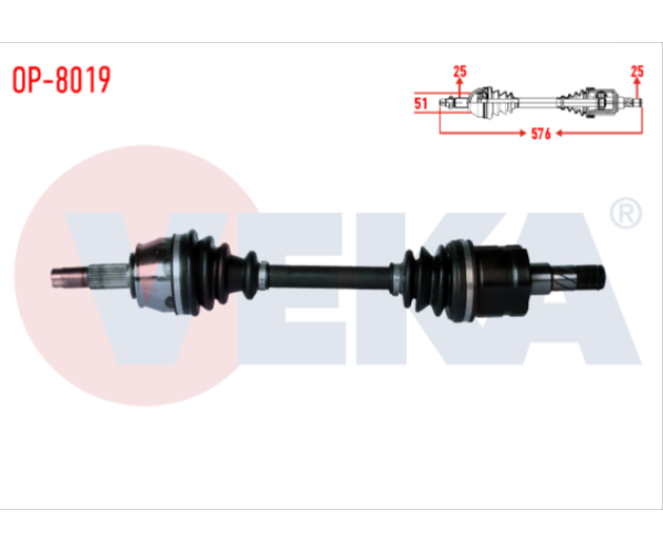 OPEL CORSA D 1.3 CDTI (DTH) ÖN SOL AKS KOMPLE 576mm 2006-2014 ARASI OP-8019